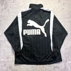 PUMA トラックジャケット ジャージ 黒白 サイドライン Y2K ロゴのサムネイル