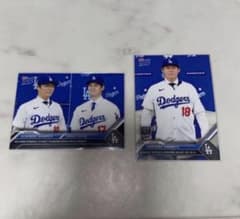 ラストのセット topps 山本由伸 大谷翔平 トレーディングカード 2枚