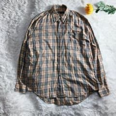 バーバリーロンドン　シャツ　Lサイズ　ノバチェック　ホースロゴ