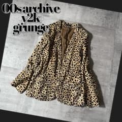00s 豹柄 ファージャケット チェーン 平成ギャル d.i.a.系 y2k - メルカリ