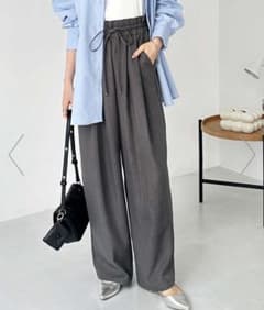 【新品・タグ付き】GeeRA ダブルタックワイドイージーパンツ　グレー　LLのサムネイル
