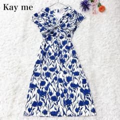 希少✨ケイミー 花柄 ツイスト ワンピース 大きい13 日本製 ストレッチ 