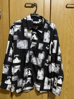 SUGGESTION 総柄シャツ 長袖 ブラック Mサイズのサムネイル