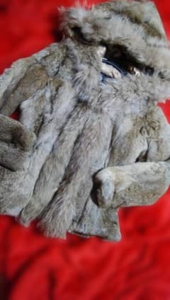 フード付きラビットファーコート リアルファー - メルカリ