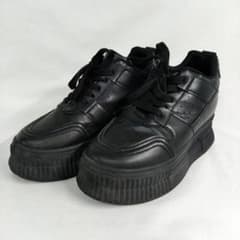 厚盛スニーカー ブラック Lサイズ R＆E アールアンドイー 厚底スニーカー