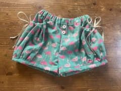 ハンドメイド　かぼちゃパンツ フラミンゴ柄 ショートパンツ　130cmのサムネイル