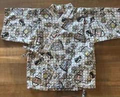 【美品】ANNA SUI mini 甚平 100cm 花柄 黒猫のサムネイル