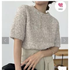 【タグ付き】リボンヤーンハーフスリーブプルオーバーのサムネイル