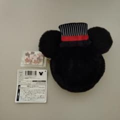 ミッキー&ミニー セレブリティフォト　ストラップ付きファーポーチ　ブラック