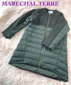 美品 MARECHAL TERRE ダウンコート ノーカラー M ブラックのサムネイル