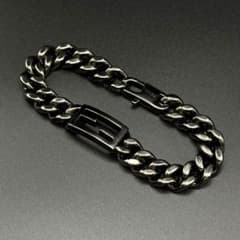 FENDI フェンディ バゲットブレスレット 喜平チェーン S ブラック 美品