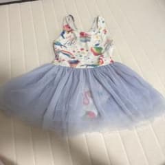 女の子用 ワンピース水着 チュールスカート フラミンゴ柄のサムネイル