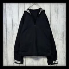 VINTAGE☆セーラージャケット】海軍服☆サイドジップ付☆36Rブラック 
