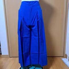 青色 ガウチョパンツ ゴムウエストのサムネイル