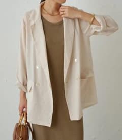 訳あり】即納 Loungedressリネンライクシアージャケット アイボリー