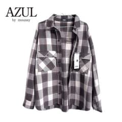 新品未使用！定価7700円 AZUL オーバーサイズ チェックシャツ アウターMのサムネイル