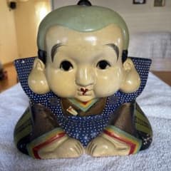 骨董　時代物　縁起物　福助　置物 アンティーク】福助人形 縁起物 置物 骨董 時代物 商売繁盛 味わいある