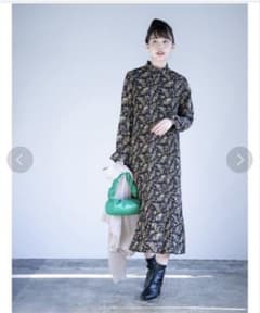fifthマタニティ/授乳服 スタンドカラー ロングワンピースのサムネイル