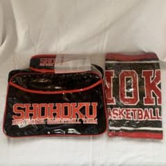 【未使用・タオル付】スラムダンク スクエアショルダーバッグ 黒×赤 花道カラーのサムネイル