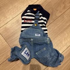 Lee ストライプデニムオーバーオール犬服 3Sのサムネイル