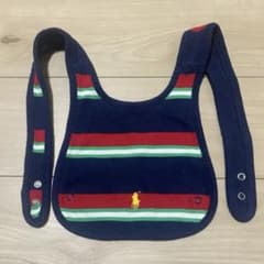 Excellent condition Polo Ralph Lauren bib/bib, navy striped, cross-back.