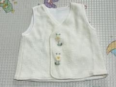ベビーベスト 花柄刺繍 ホワイト 50cmのサムネイル