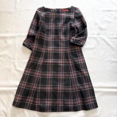 極美品☆ヨークランド 大きいサイズ ウール フレア ワンピース