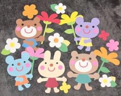 保育　壁面　春　♡どうぶつとおはな♡のサムネイル