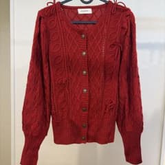 POPPY レッド カーディガン 長袖のサムネイル