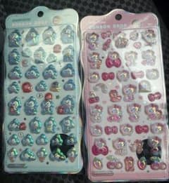 サンリオ BONBON DROPちゅるきらシール2枚セット キティ&ハンギョドンのサムネイル
