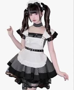 メイド服 コスプレ衣装 ストライプ柄のサムネイル