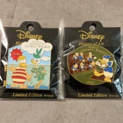 ディズニー ヒストリーオブアート ピンバッジ 2点セット ドナルド ヒンジピンのサムネイル
