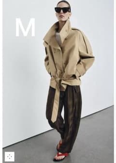 ZARA ショート丈ハイネックトレンチコート M 新品のサムネイル