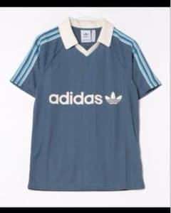 adidas ポロTシャツ 青 ストライプジャージ Teeのサムネイル