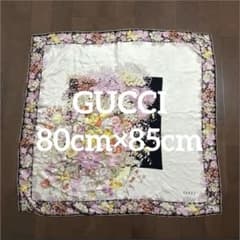 GUCCI グッチ 大判スカーフ 花柄 フローラル 80cm×85cm - メルカリ