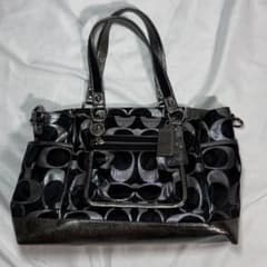 00s COACH シグネチャー ハンドバッグ シルバーメタリック Y2K 平成 00s COACH シグネチャー ハンドバッグ シルバーメタリック Y2K 平成