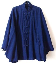 【最終価格】うさとの服☆Usaato　藍染めポンチョ 最終価格】うさとの服☆Usaato 藍染めポンチョ - メルカリ