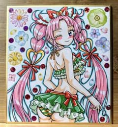 ま*ろ様 【ミニ色紙】自作手描きイラスト　名探偵プリキュア　キュアミスティックのサムネイル