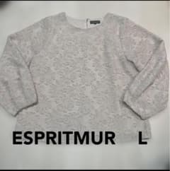 ESPRITMUR 裏地付き 花 柄ジャガード ゆったり ブラウスMベージュのサムネイル