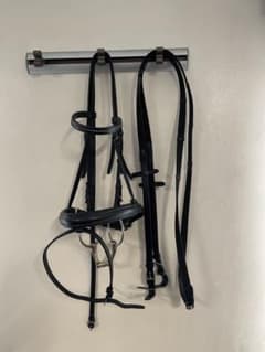パッシェ　水勒頭絡　ジュノ　コブサイズ　黒　ハミ　手綱　セットのサムネイル