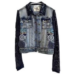 DIESEL デニムジャケット 花柄レース袖 Desigual 刺繍レース切替デニムジャケット 40 花柄 Gジャン - メルカリ