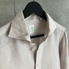 【zaza様専用】Finamore　フィナモレ　リネンシャツ　M　グレージュのサムネイル