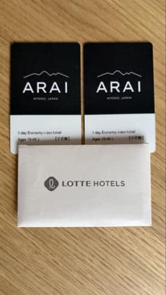 ロッテアライリゾートスキー場 エコノミークラス リフト券 1日券2枚