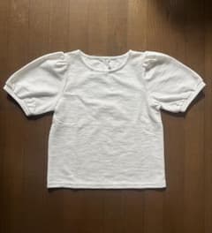 【新品未使用】COLZA パフスリーブ トップス ホワイト S ラメ糸使用のサムネイル