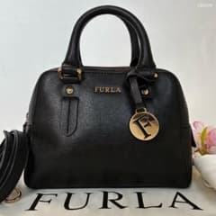 【極美品/保存袋付】フルラ エレナ 2way ハンドバッグ レザー 斜め掛け 黒 極美品/保存袋付】フルラ エレナ 2way ハンドバッグ レザー 斜め掛け