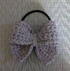 ハンドメイド かぎ針編み リボン ヘアゴムのサムネイル