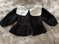 【値下げ】Bebe Holic フリル襟ブラックブラウス Ｍのサムネイル