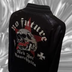 No future スカジャン　ジャケット　ブルゾン　スカル　刺繍　髑髏　お兄系