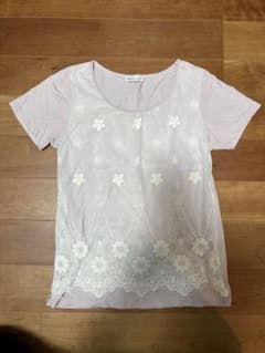 earth music&ecology 花柄レースTシャツ Mのサムネイル