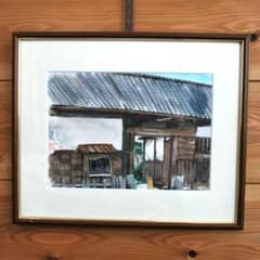 肉筆　水彩画　郁文館の門　小野誠一郎のサムネイル